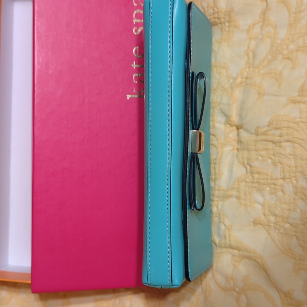 Kate Spade Turquoise Clutch EUC - Picture 4 of 7